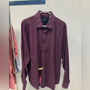 Robert Graham Purple Plaid Long Sleeve Button Up Shirt, XL.